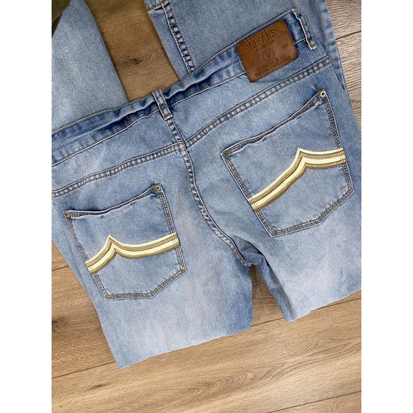 Buffalo Kenneth Slim Boot 36 x 32 Denim Jeans Light Wash Distressed - Picture 6 of 8